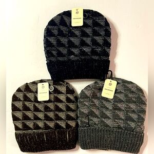 New With Tags Set of Three Fleece Lined Beanies